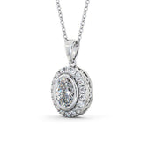 Oval Cut Classic Halo Pendant