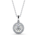Round Cut Classic Halo Pendant