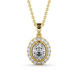Oval Cut Classic Halo Pendant