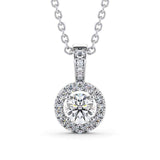 Round Cut Classic Halo Pendant