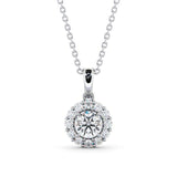 Round Cut Classic Halo Pendant