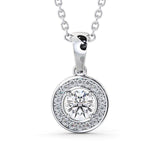 Round Cut Classic Halo Pendant