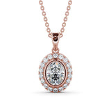 Oval Cut Classic Halo Pendant