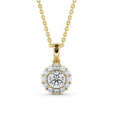 Round Cut Classic Halo Pendant