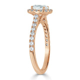 Lab-Diamond, Round Cut Halo Engagement Ring, Tiffany Style, Choose Your Stone Size and Metal