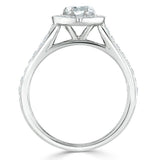 Lab-Diamond Heart Cut Engagement Ring, Classic Halo, Choose Your Stone Size and Metal