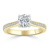 Lab-Diamond, Round Cut Engagement Ring, Classic Style, Choose Your Stone Size and Metal