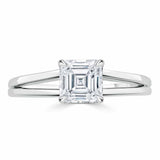 Lab-Diamond Asscher Cut Engagement Ring, Classic Style with Split Shank, Choose Your Stone Size and Metal