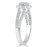 Lab-Diamond Heart Cut Engagement Ring, Classic Halo, Choose Your Stone Size and Metal