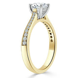 Lab-Diamond, Round Cut Engagement Ring, Classic Style, Choose Your Stone Size and Metal