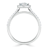 Lab-Diamond Marquise Cut Halo Engagement Ring, Tiffany Style, Choose Your Stone Size and Metal