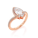 1.50ct Pear Cut Moissanite Engagement Ring, Vintage Boho Design, Available in Rose Gold, White Gold or Yellow Gold