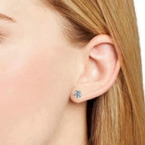 Classic Round Cut Diamond Stud Earrings, 925 Sterling Silver, Choose Your Stone Size and Metal