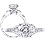 1.50ct Round Cut Moissanite Engagement Ring, Available in White Gold or Platinum