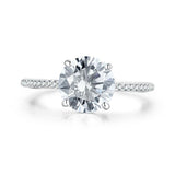 2.00ct Round Cut Moissanite Engagement Ring, Available in White Gold or Platinum