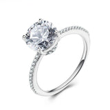 2.00ct Round Cut Moissanite Engagement Ring, Available in White Gold or Platinum