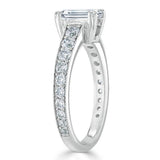 Lab-Diamond Emerald Cut Engagement Ring, Tiffany Style, Choose Your Stone Size and Metal