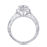 2.00ct Cushion Cut Moissanite Engagement Ring, Twist Band, 14Kt 585 White Gold