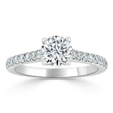 Lab-Diamond, Round Cut Engagement Ring, Classic Style, Choose Your Stone Size and Metal