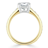 Lab-Diamond Cushion Cut Engagement Ring, Tiffany Style, Choose Your Stone Size and Metal