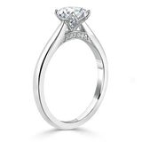 Lab-Diamond, Round Cut Engagement Ring, Classic Six Claw, Choose Your Stone Size and Metal