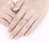 1.20ct Pear Cut Diamond Halo Ring, Bridal Ring Set, 925 Sterling Silver