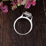 Princess Cut Moissanite Engagement Ring, Vintage Design, Choose Your Stone Size & Metal