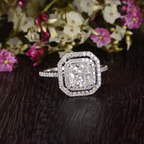 Princess Cut Moissanite Engagement Ring, Vintage Design, Choose Your Stone Size & Metal