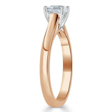 Lab-Diamond Asscher Cut Moissanite Engagement Ring, Classic Style, Choose Your Stone Size and Metal