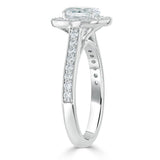1.35ct Oval Cut Moissanite Halo Engagement Ring, Tiffany Style, Available in White Gold, Platinum, Rose Gold or Yellow Gold