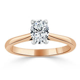 Lab-Diamond Oval Cut Engagement Ring, Classic Design, Choose Your Stone Size and Metal