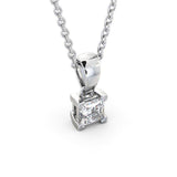 Princess Cut Classic Solitaire Pendant