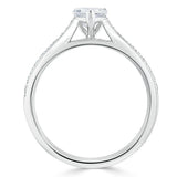 Lab-Diamond Heart Cut Engagement Ring, Classic Style, Choose Your Stone Size and Metal