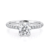 Lab-Diamond, Round Cut Engagement Ring, Classic Style, Choose Your Stone Size and Metal