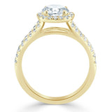 1.50ct Round Cut Moissanite Halo Engagement Ring, Tiffany Style, Available in White Gold, Platinum, Rose Gold or Yellow Gold