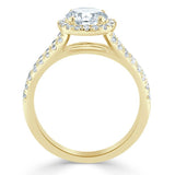 Lab-Diamond, Round Cut Halo Engagement Ring, Tiffany Style, Choose Your Stone Size and Metal