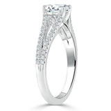 Lab-Diamond Oval Cut Engagement Ring, Split Shank, Choose Your Stone Size and Metal