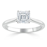 Lab-Diamond Asscher Cut Engagement Ring, Classic Style, Choose Your Stone Size and Metal