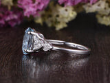 2.00ct Aqua Marine Oval Cut Engagement Ring, Vintage Design, Choose Your Metal