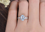 2.00ct Aqua Marine Oval Cut Engagement Ring, Vintage Design, Choose Your Metal