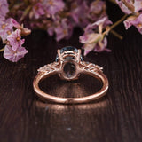 2.00ct Aqua Marine Oval Cut Engagement Ring, Vintage Design, Choose Your Metal