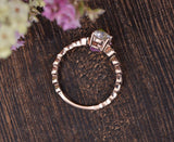 Round Cut Moissanite Engagement Ring, Unique Vintage Design, Choose Your Stone Size & Metal