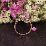 Round Cut Moissanite Engagement Ring, Unique Vintage Design, Choose Your Stone Size & Metal