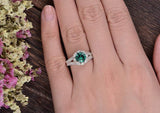 1.25ct Round Cut Lab Grown Emerald Engagement Ring, Vintage Design, Choose Your Metal