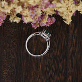 1.00ct Round Cut Lab Grown Emerald Engagement Ring, Vintage Design, Choose Your Metal