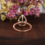 4.00ct Pear Cut Lab Grown Emerald Engagement Ring, Vintage Design, Choose Your Metal