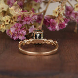 1.25ct Cushion Cut Lab Grown Emerald Engagement Ring, Vintage Design, Choose Your Metal