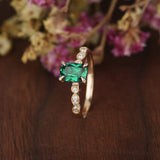 1.25ct Cushion Cut Lab Grown Emerald Engagement Ring, Vintage Design, Choose Your Metal