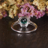 1.00ct Round Cut Lab Grown Emerald Engagement Ring, Vintage Design, Choose Your Metal