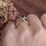 2.00ct Oval Cut Lab Grown Emerald Engagement Ring, Vintage Design, Choose Your Metal